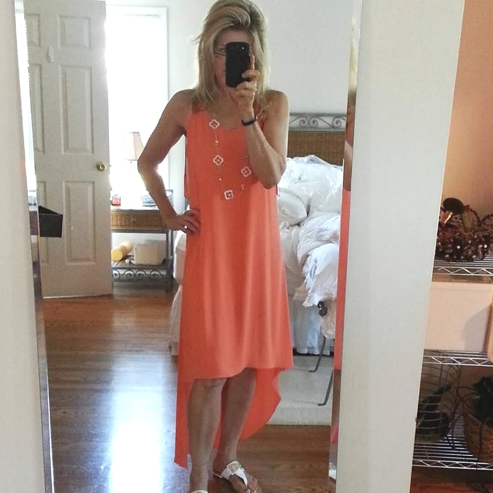 BCBG - Peach orange high low dress - Picture 6 of 7